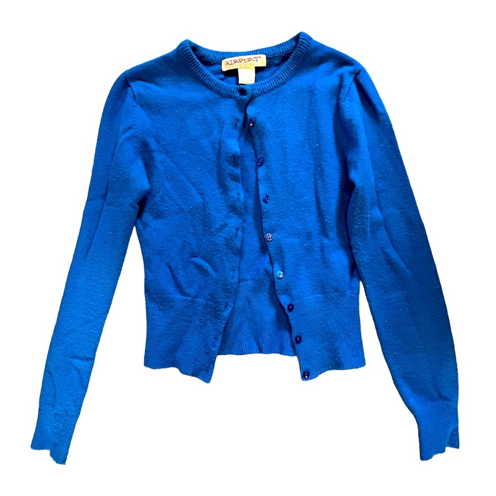 Vintage 80s blue cardigan from Airport